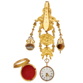 English 18K gold verge repoussé chatelaine watch Circa 1771