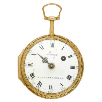 French gold watch with polychrome enamel scene Circa 1850