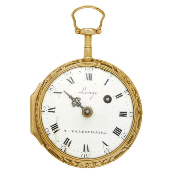French gold watch with polychrome enamel scene Circa 1850 French gold watch with polychrome enamel scene Circa 1850