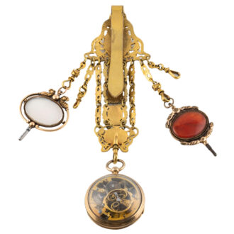 French gilt metal pocket watch with chatelaine Circa 1760