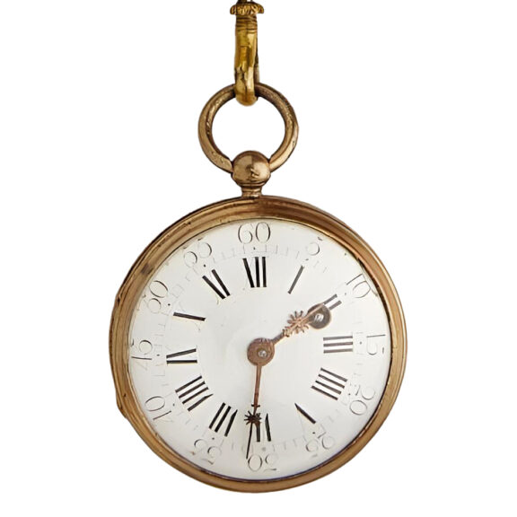 French gilt metal pocket watch with chatelaine Circa 1760 French gilt metal pocket watch with chatelaine Circa 1760