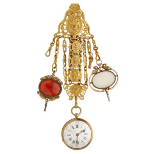 French gilt metal pocket watch with chatelaine Circa 1760