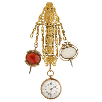 French gilt metal pocket watch with chatelaine Circa 1760