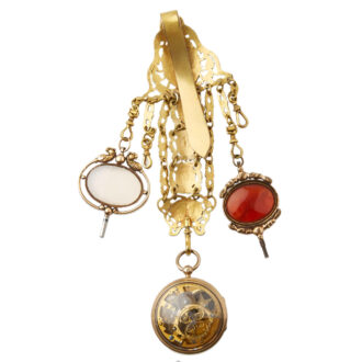 French gilt metal pocket watch with chatelaine Circa 1760