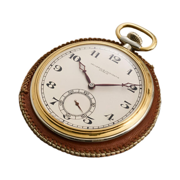 Swiss two tone gold open faced keyless pocket watch Circa 1930
