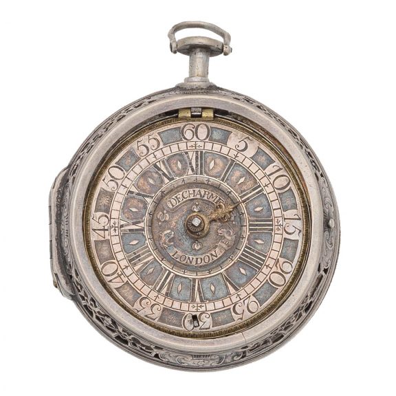 English silver pair cased quarter repeating verge watch Circa 1730