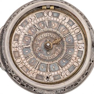 English silver pair cased quarter repeating verge watch Circa 1730