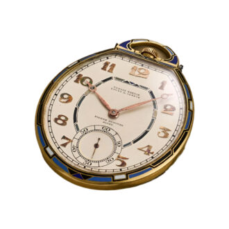 Swiss 18 carat gold and enamel Art Deco lever watch Circa 1930