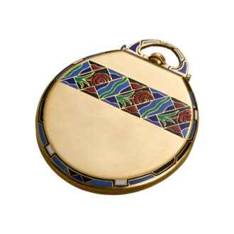 Swiss 18 carat gold and enamel Art Deco lever watch Circa 1930
