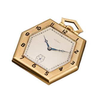Swiss 18K yellow gold hexagonal pocket watch Circa 1930