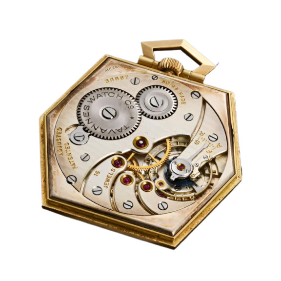 Swiss 18K yellow gold hexagonal pocket watch Circa 1930 Swiss 18K yellow gold hexagonal pocket watch Circa 1930