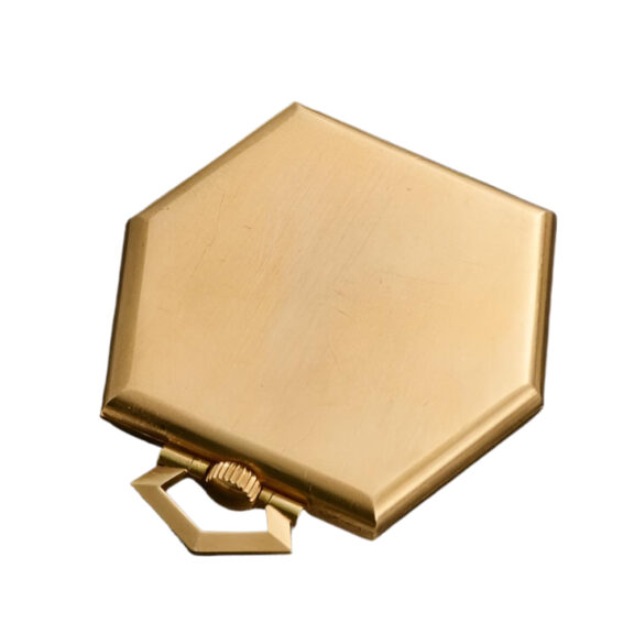 Swiss 18K yellow gold hexagonal pocket watch Circa 1930 Swiss 18K yellow gold hexagonal pocket watch Circa 1930