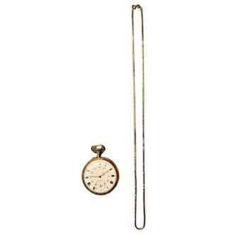 Swiss 18K gold pocket watch with 24 hour dial Circa 1900