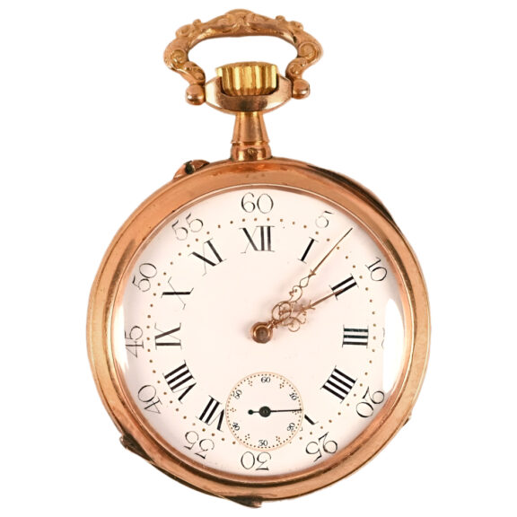 Swiss 18K yellow gold open faced pocket watch Circa 1900