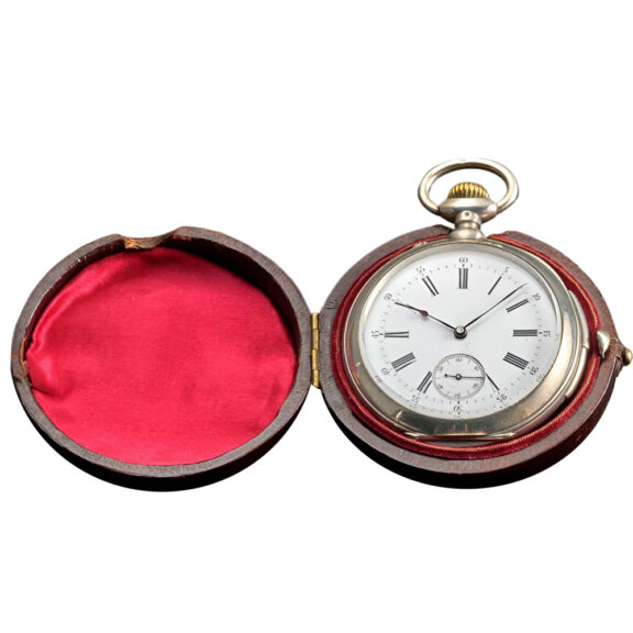 Swiss silver open faced repeating pocket watch Circa 1900
