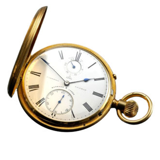 English 18K yellow gold full hunter pocket watch Circa 1890