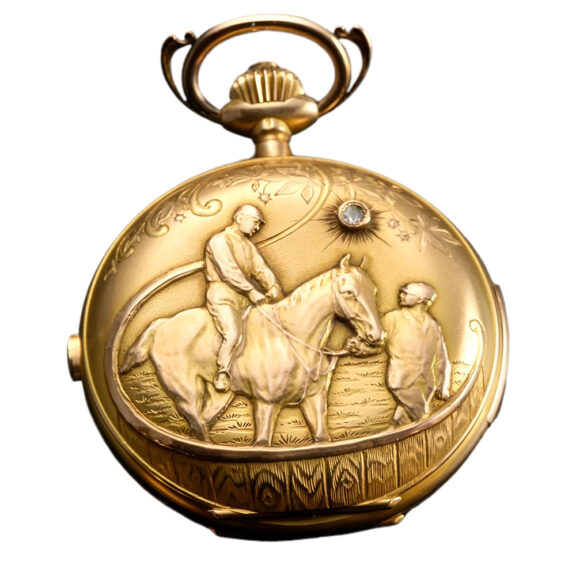 Swiss gold full hunter repeating chronograph watch Circa 1910