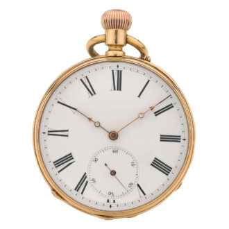 Fine Swiss 18 carat gold open faced lever watch Circa 1890