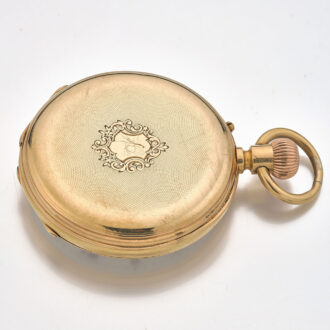 Fine Swiss 18 carat gold open faced lever watch Circa 1890