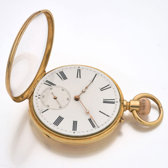 Fine Swiss 18 carat gold open faced lever watch Circa 1890 Fine Swiss 18 carat gold open faced lever watch Circa 1890