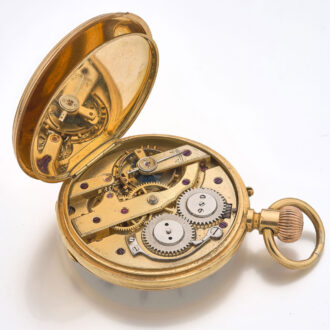Fine Swiss 18 carat gold open faced lever watch Circa 1890