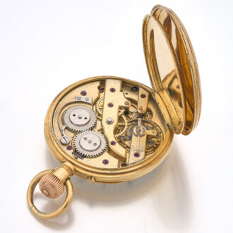 Fine Swiss 18 carat gold open faced lever watch Circa 1890