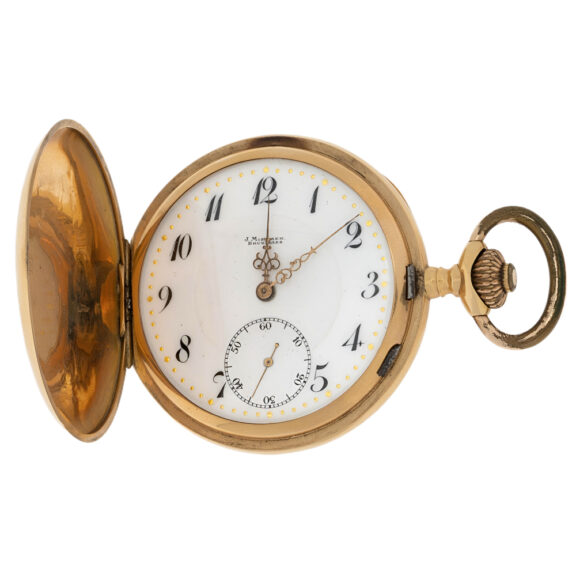 Belgian 18K yellow gold full hunter pocket watch Circa 1910