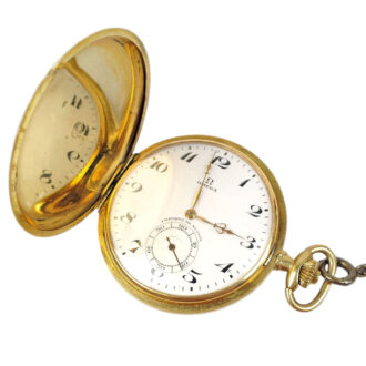 Swiss 18K yellow gold full hunter pocket watch Circa 1923