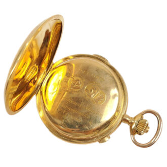 Swiss gold repeating pocket chronograph watch Circa 1910
