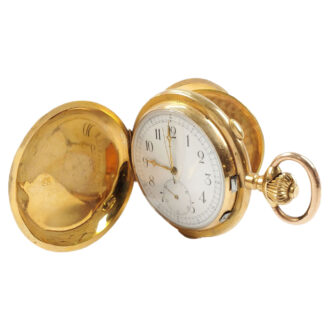 Swiss gold repeating pocket chronograph watch Circa 1910