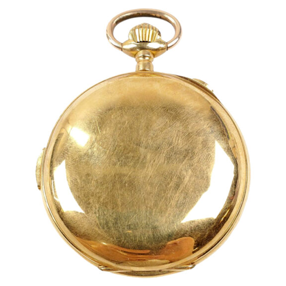 Swiss gold repeating pocket chronograph watch Circa 1910 Swiss gold repeating pocket chronograph watch Circa 1910