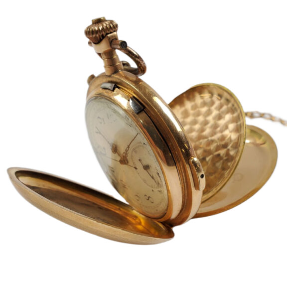 Swiss gold minute repeating chronograph Circa 1910 Swiss gold minute repeating chronograph Circa 1910