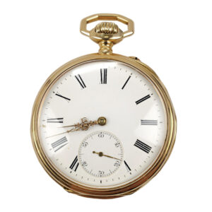 Swiss 18K yellow gold open faced pocket watch Circa 1900