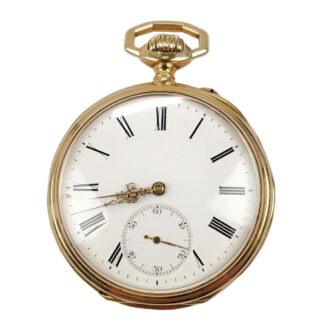 Swiss 18K yellow gold open faced pocket watch Circa 1900