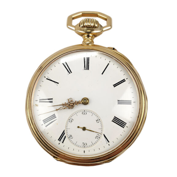 Swiss 18K yellow gold open faced pocket watch Circa 1900