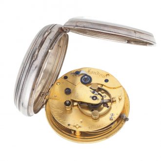 English chronometer watch in silver consular case Circa 1835