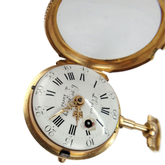 French 18K yellow gold open faced pocket watch Circa 1780 French 18K yellow gold open faced pocket watch Circa 1780