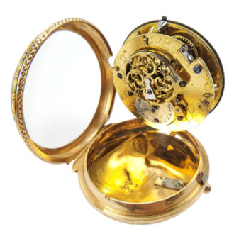 French 18K yellow gold open faced pocket watch Circa 1780