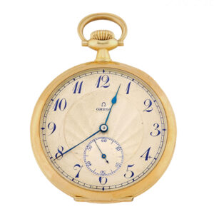 Swiss 18K yellow gold open faced pocket watch Circa 1912