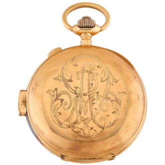 Swiss 18K gold minute repeating chronograph Circa 1900 Swiss 18K gold minute repeating chronograph Circa 1900