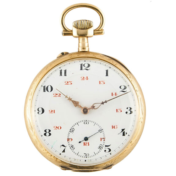 French 18K yellow gold open faced pocket watch Circa 1920