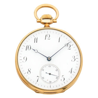 French 18K yellow gold open faced pocket watch Circa 1880