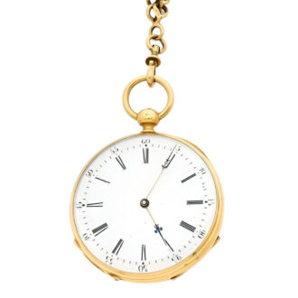 French 18K yellow gold open faced pocket watch Circa 1850