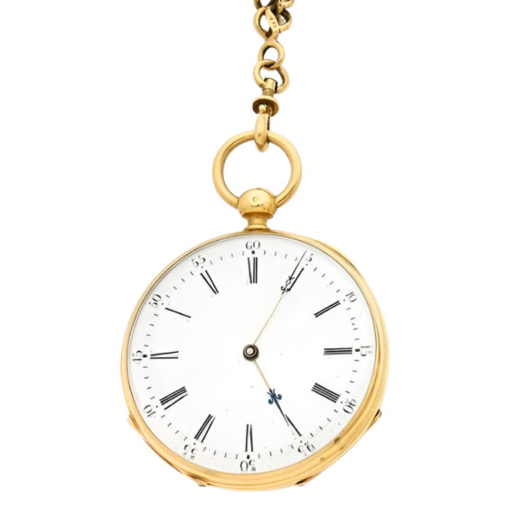 French 18K yellow gold open faced pocket watch Circa 1850 French 18K yellow gold open faced pocket watch Circa 1850