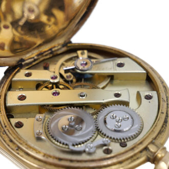 French 18K yellow gold open faced pocket watch Circa 1900
