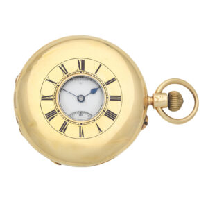 English 18K gold half hunting cased lever watch Circa 1897