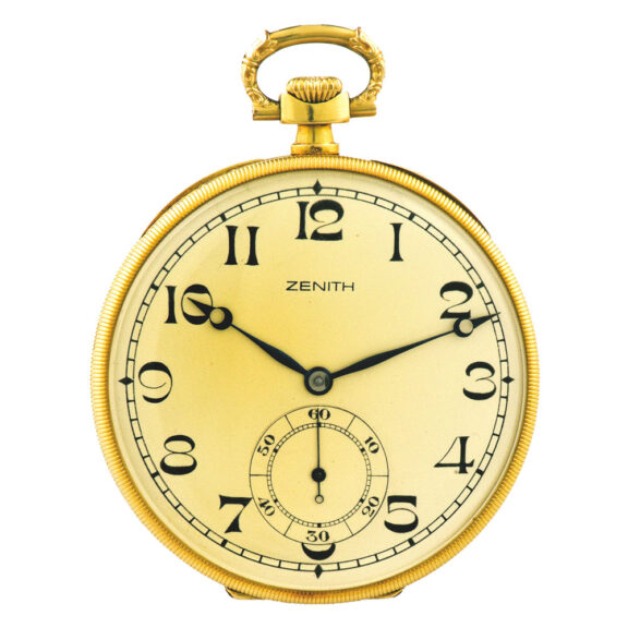 Swiss 18K yellow gold open faced keyless lever watch Circa 1930