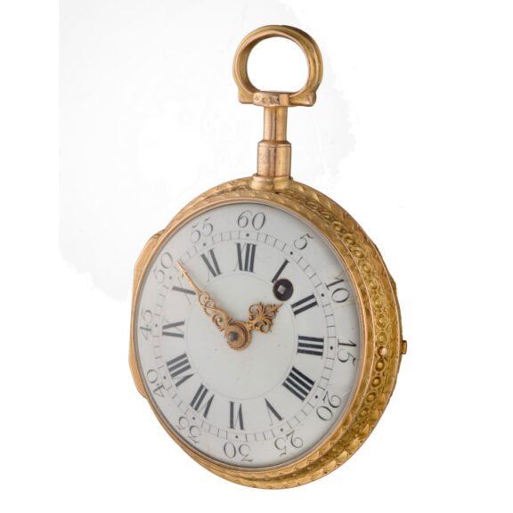 An rare French verge watch in a unusual repousse case circa 1770 An rare French verge watch in a unusual repousse case circa 1770