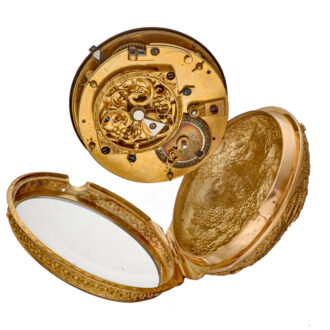 An rare French verge watch in a unusual repousse case circa 1770