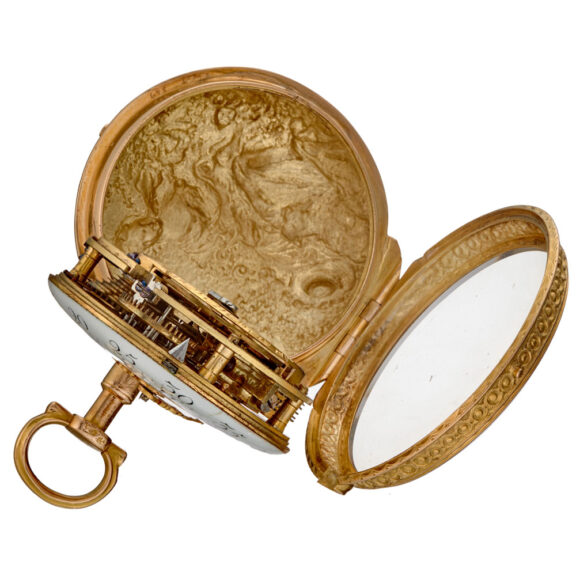 An rare French verge watch in a unusual repousse case circa 1770 An rare French verge watch in a unusual repousse case circa 1770